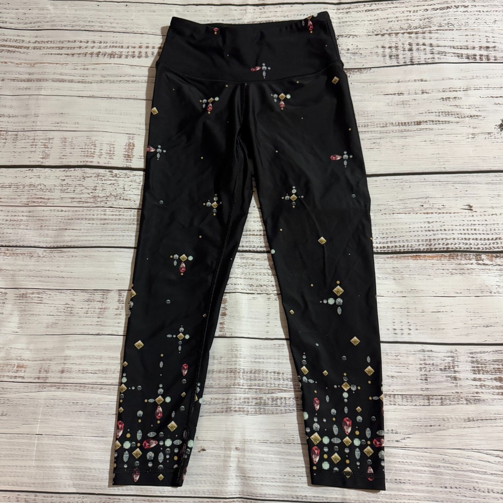 VS Victoria's Secret Victoria Sport Black Jewel Gem Leggings Women's Size Medium
